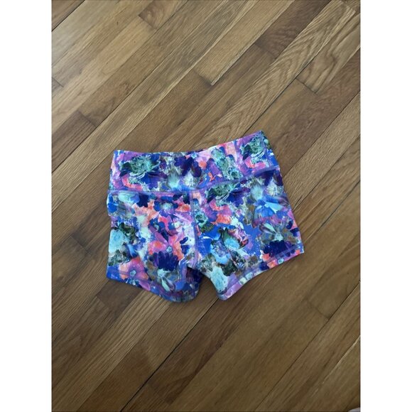 Fleo Women's Low Rise Micro Shorts Pink and Blue Floral Print Size X Small - Picture 3 of 4